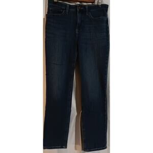 LEE Slim Fit Womens Size 8 Straight Leg Mid Rise Jeans Dark Blue